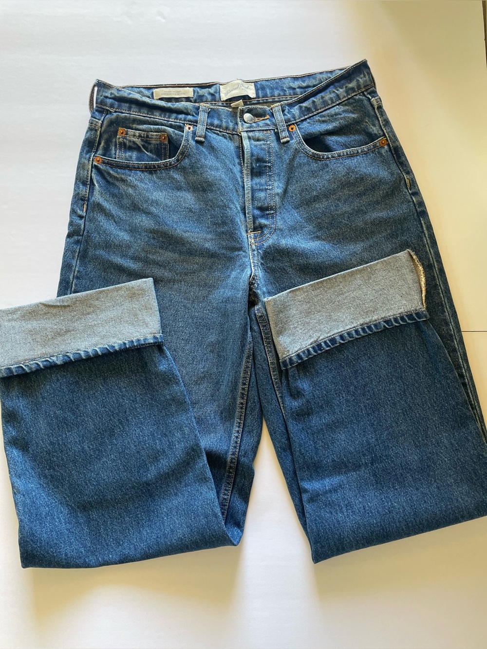 Mid Rise 90’s Baggy cuffed women’s jeans SZ 6 - Picture 1 of 9